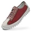 Handmade Leather Men Shoes Casual Lace Up Sneakers Breathable Leather Anti-slip Wearable Shoes Flats Fashion Running Moccasins
