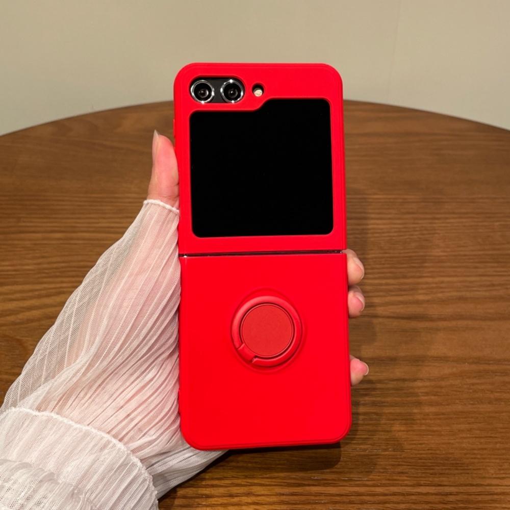 

Цукерковий колір Рідкий силіконовий Магнітний чохол для телефону Для Samsung Galaxy Z Flip 7 5 4 3 ZFlip 6 Ударостійкий Кільце-підставка М яка Накладка For Z Flip3 червоний