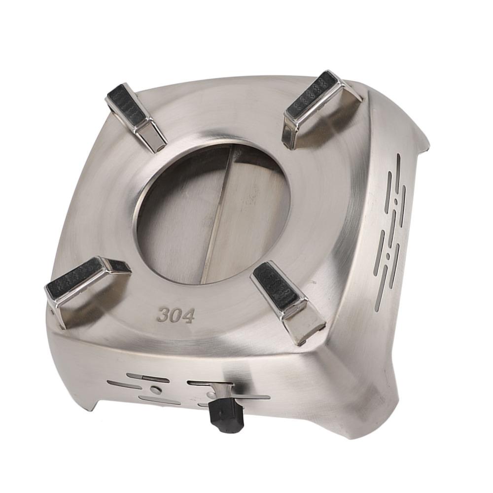 Stainless Steel Drawer Type Camp Stove Sliding Adjustment Alcohol Stove Backpacking Stove Outdoor
