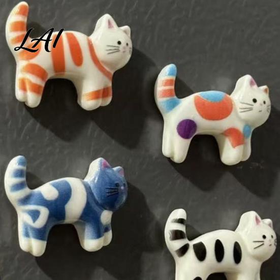 Cat Lover Magnets 5Pcs Cartoon Refrigerator Magnet Set Hand-painted Kitten for Fridge Shaped Ornaments Locker Whiteboard Kitchen Decoration