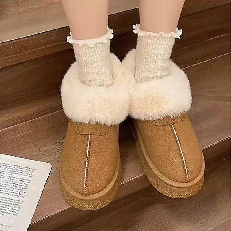 

25 новых зимних толстоподошвенных увеличивающих рост сноубутсов женские хлопковые туфли с утолщенным утеплителем, с подкладкой из густого флиса, хлопковые туфли на одной педали 41