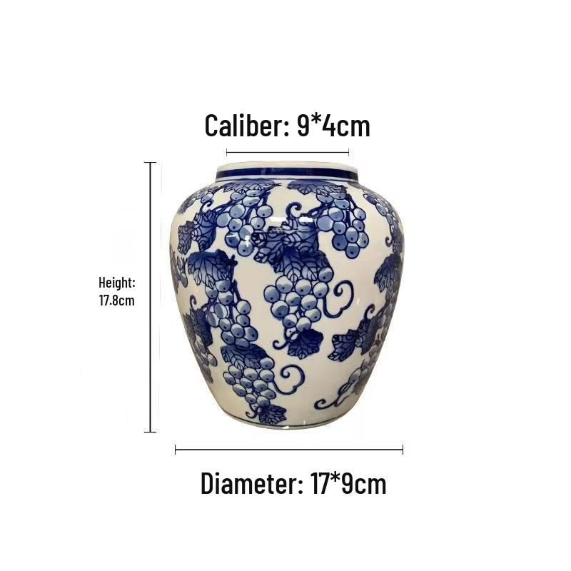 Blue and White Porcelain Wall Hanging Ceramic Vase for Home Decor