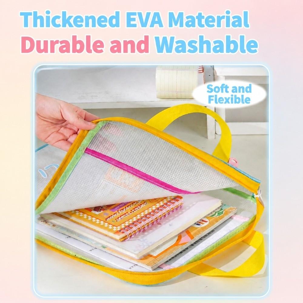 Waterproof Mesh Zipper Pouch Bag EVA Transparent File Bag Tutoring Bag  School Office Supplies