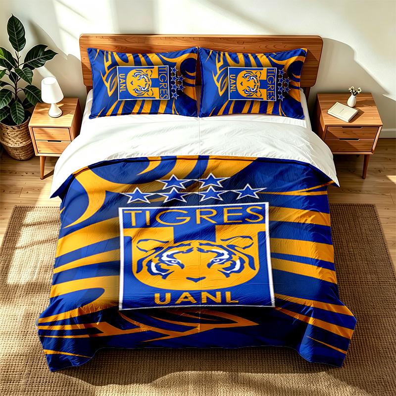 Tigres UANL (14) 3pc set suitable for master bedrooms soft and comfortable an ideal gift for family and friends Includes one duvet cover and two pillo