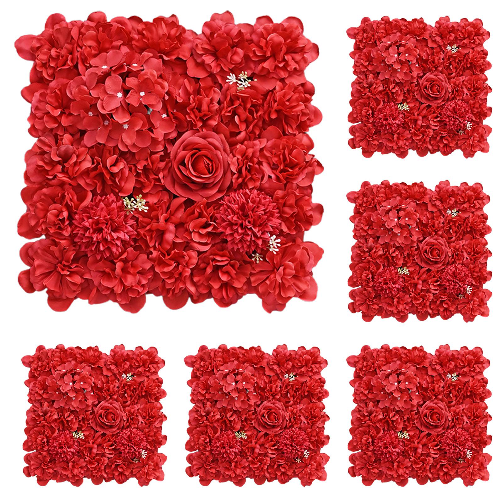 6pcs/Lot Artificial Flower Wall Background White Rose Pink Silk Rose Flower For Flower Wall Decor Wedding Party Backdrop Decor красный