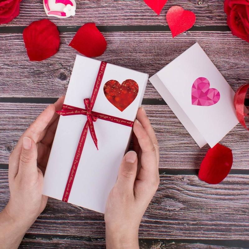 Heart Shaped Stickers Pack of 24 Love Decorative Stickers Valentines Stickers for Kid Love Stickers Gift for DIY Cards
