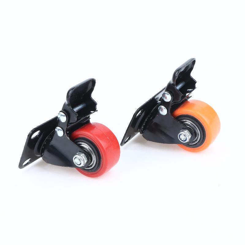 1.5 Inch Swivel Castor Wheels 2/4Pcs Shock Absorbent Rubber Brake for Trolley Indoor Furniture