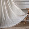 Gray Crochet Sheer Curtain Panel Living Room Bedroom Balcony With Rod Pocket Hook Grommet Options Cotton 60%
