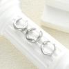 3 Stück/Set Silberfarbene Kleine Creolen für Damen Einfaches Geometrisches Minimalistisches Huggie Ohrring-Set Punk Rock Schmuckzubehör