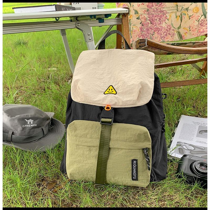 School Bag New High-value Fresh and Sweet Contrasting Color Splicing Backpack Couple Lightweight Mountaineering Travel Backpack