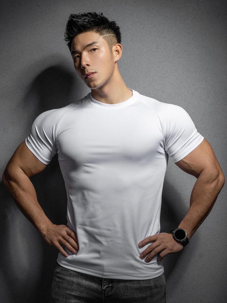 Men's Quick-Dry Elastic Gym T-Shirt for Strength Training