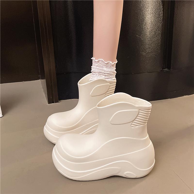 Fashion Waterproof EVA Rain Boots For Women Low Top Anti-Slip Kitchen Outdoor Rubber Shoes Chinese Style Rain Boots Womens Footwear