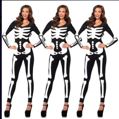 Female Skeleton Skeleton Personality Onesie, Halloween Ghost Costume Stage Performance Costume Cosplay Costume