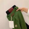 Stylish Green Knit Sweater: Unique Korean Design Long-Sleeve Coat for Women, Autumn/Winter 2025 Collection