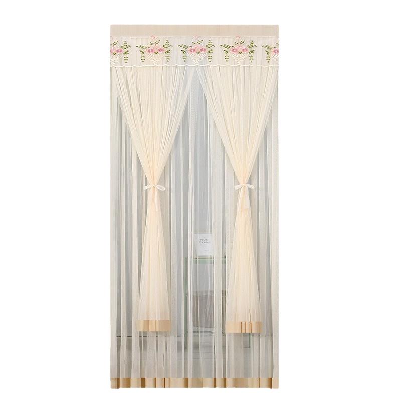 2023 Spring Double Layer Lace Door Curtain: Mosquito-Proof and Punch-Free for Bedroom Partitions