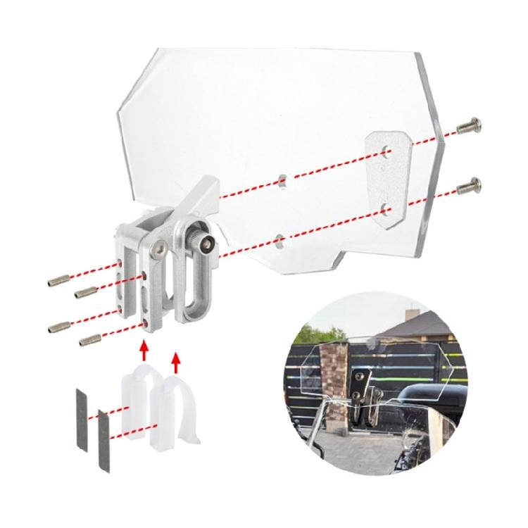 Upgrade Motorcycle Windshield Extension Universal Adjustable Clip-on Windscreen
