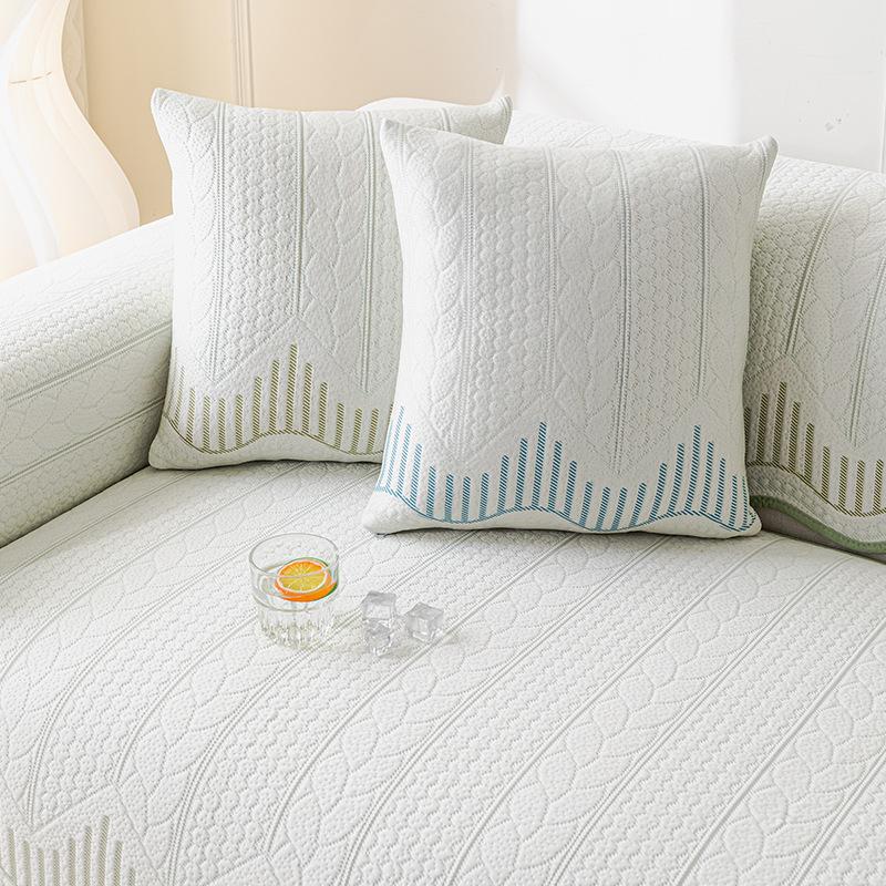 Simple Wind Sofa Cushion  New Summer Seat Cushion One-Piece Cover Cloth Towel Fixed Combination Sofa Cover