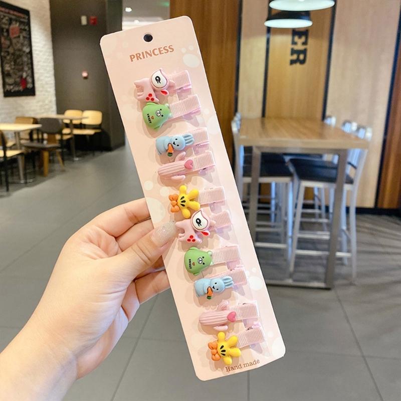 Hair Clips for Baby Girls 10PCS Non-Slip Candy Color Hairpins Cute Princess Hair Barrettes Set Toddler Sweet Headdress