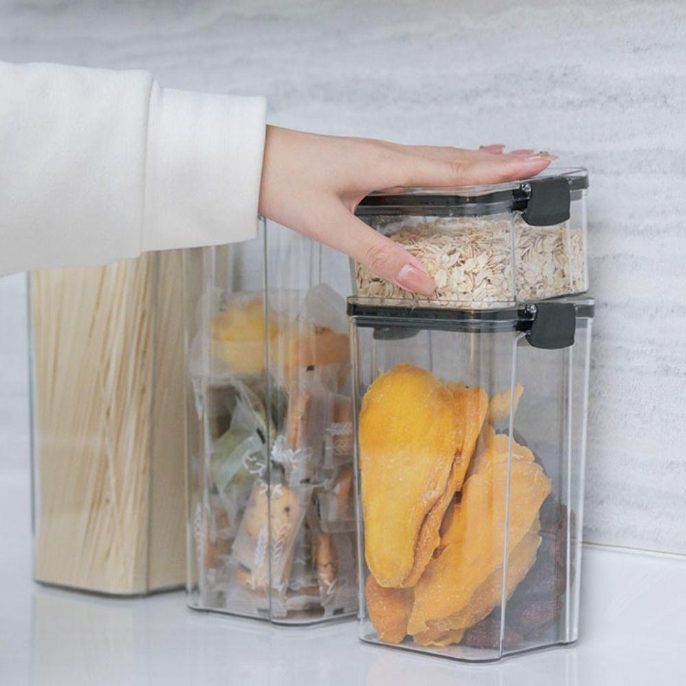 Transparent Plastic Storage Boxes Square Sealed Stackable Food Storage Boxes Stackable Plastic Sealed Square Fresh-Keeping Boxes