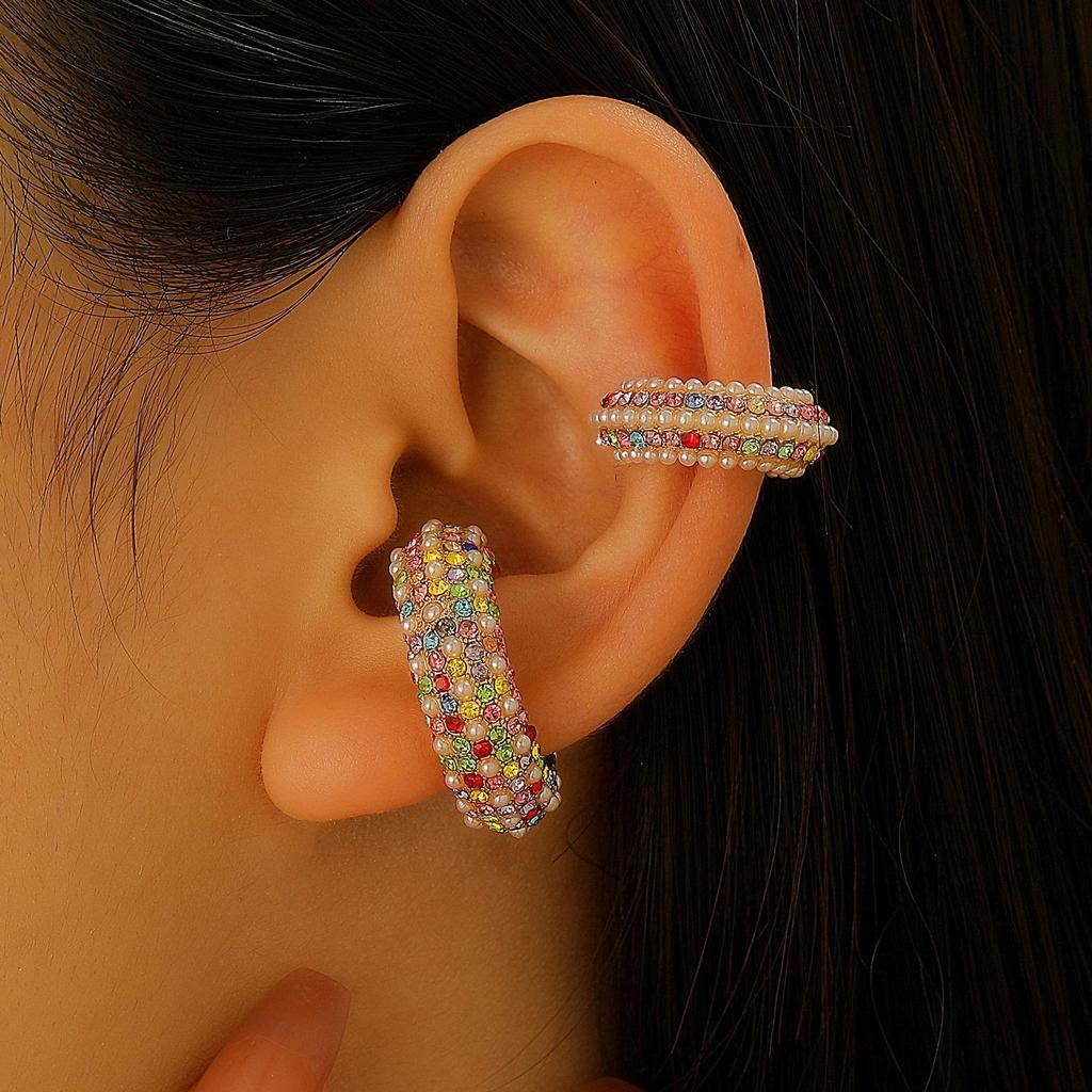 Luxury Sparkling Women's Ear Cuff - No Piercing Needed, Vibrant Colors