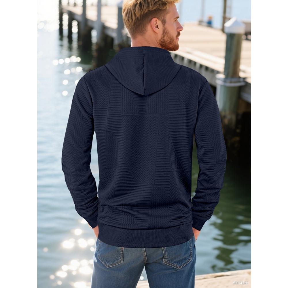 Spring and Autumn New Pullover Solid Color Casual Sports Loose Trendy Long Sleeve Hoodie Men