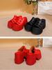 Johnature Fashionable Super High Heels Outdoor Slippers Genuine Leather Thick Soled Lightweight Women's Sandals