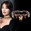 Black Aunt Jewelry Choker Versatile Trendy American Hottie Brown Butterfly Ring Leather Necklace Female