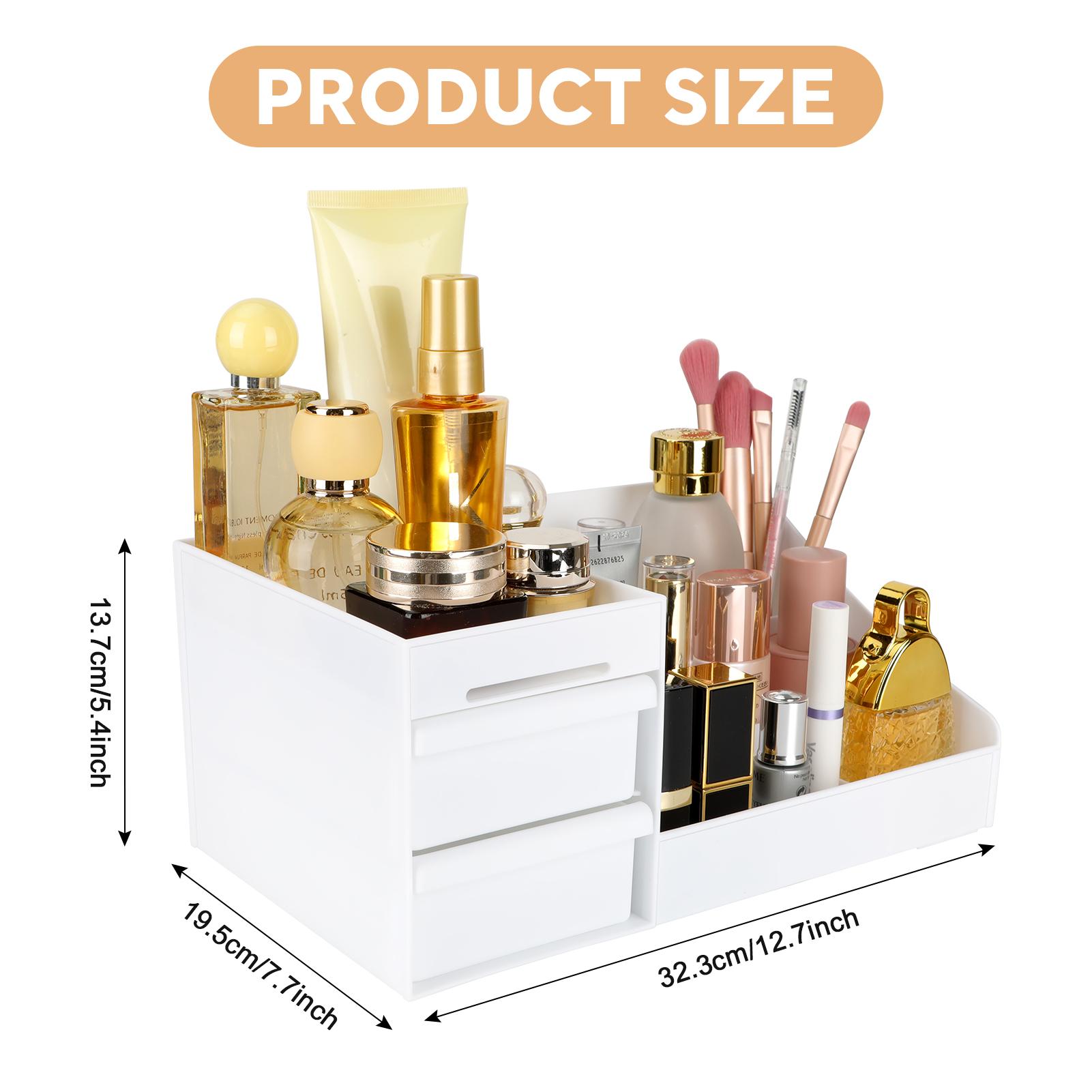 Cosmetics Organizer Display Case Plastic Large Capacity Cosmetics Vanity Holder for Brushes Lipstick Nail Lotions