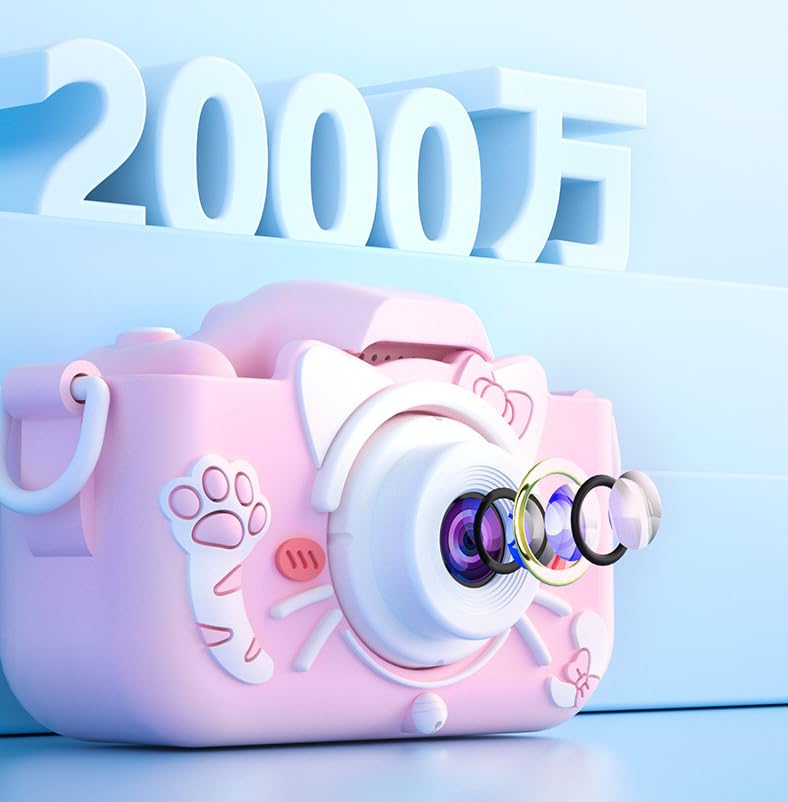 Navidad Nuevo Juguete 1080P HD Tarjeta de Memoria 32GB IPS 8x USB Grabación Dual Cámara Selfie para Niños y Protección Temporada de Flor de Cerezo Instrucción Japonesa