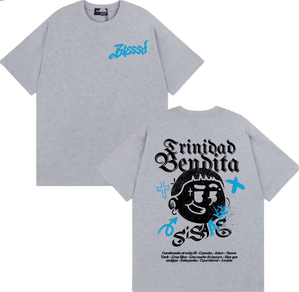 Rapper Blessd Si Sabe Album 2025 Tour T Shirt Men Women Fashion Casual 100 Cotton Tshirts Hip Hop Vintage Short Sleeve Tshirt