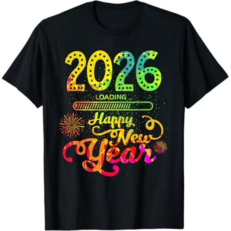 

Peace Love New Year Tshirt Unisex Clothes Daily Street Simple Casual Black T Shirts Streetwear Y2k Loose Trend Oneck Tee Top 4XL
