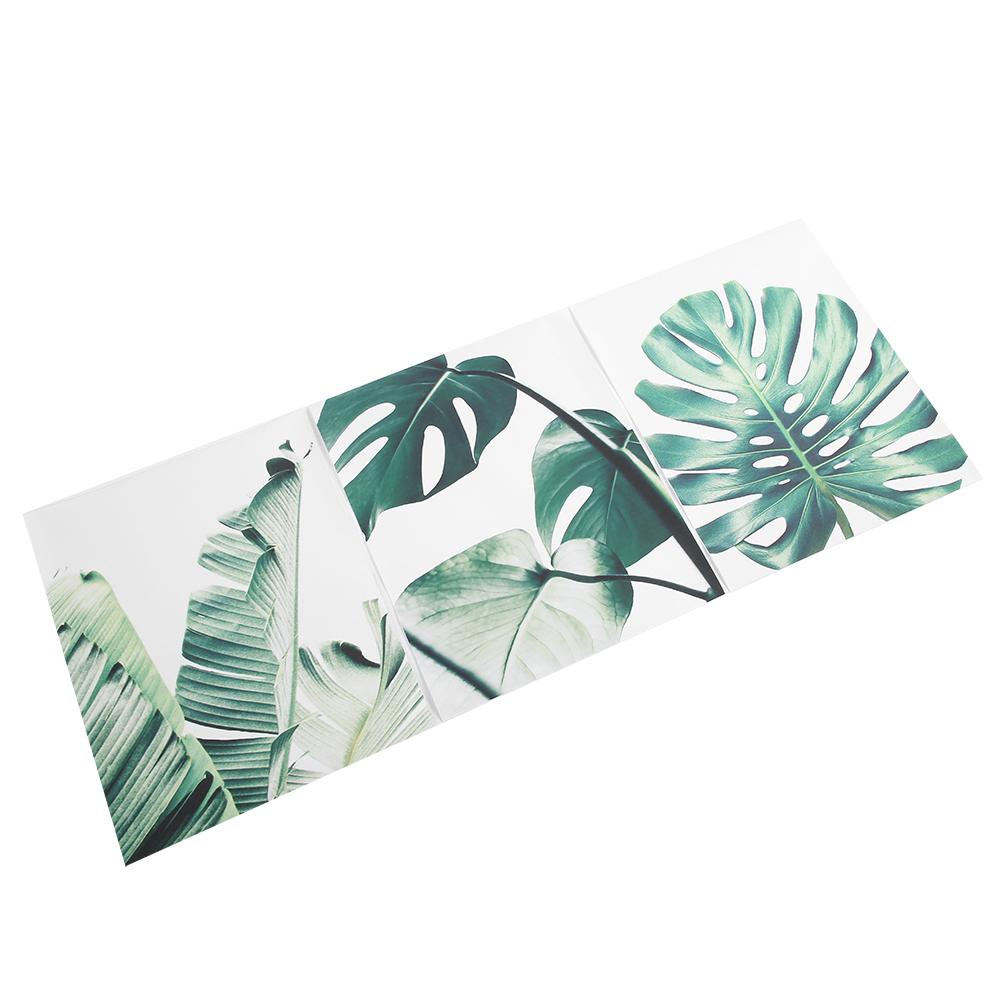 3 Pezzi/Set 40x50cm Pittura su Tela Motivo Foglie Verdi Arte da Parete Immagine Decorazione Casa Ufficio