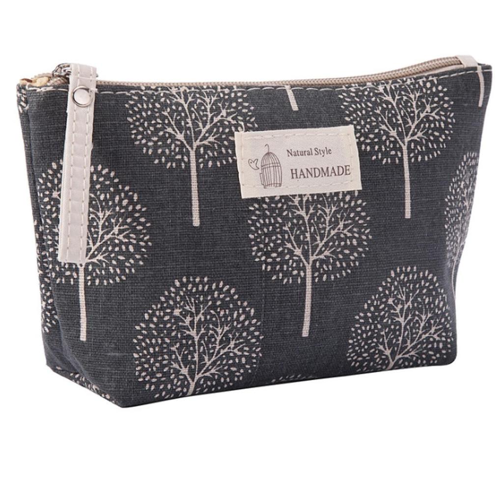 Fogman Makeup Nature and Animal Depth Pouch, Cute, Lightweight, Stylish, Compact, Design, 6.5cm (White Wood)