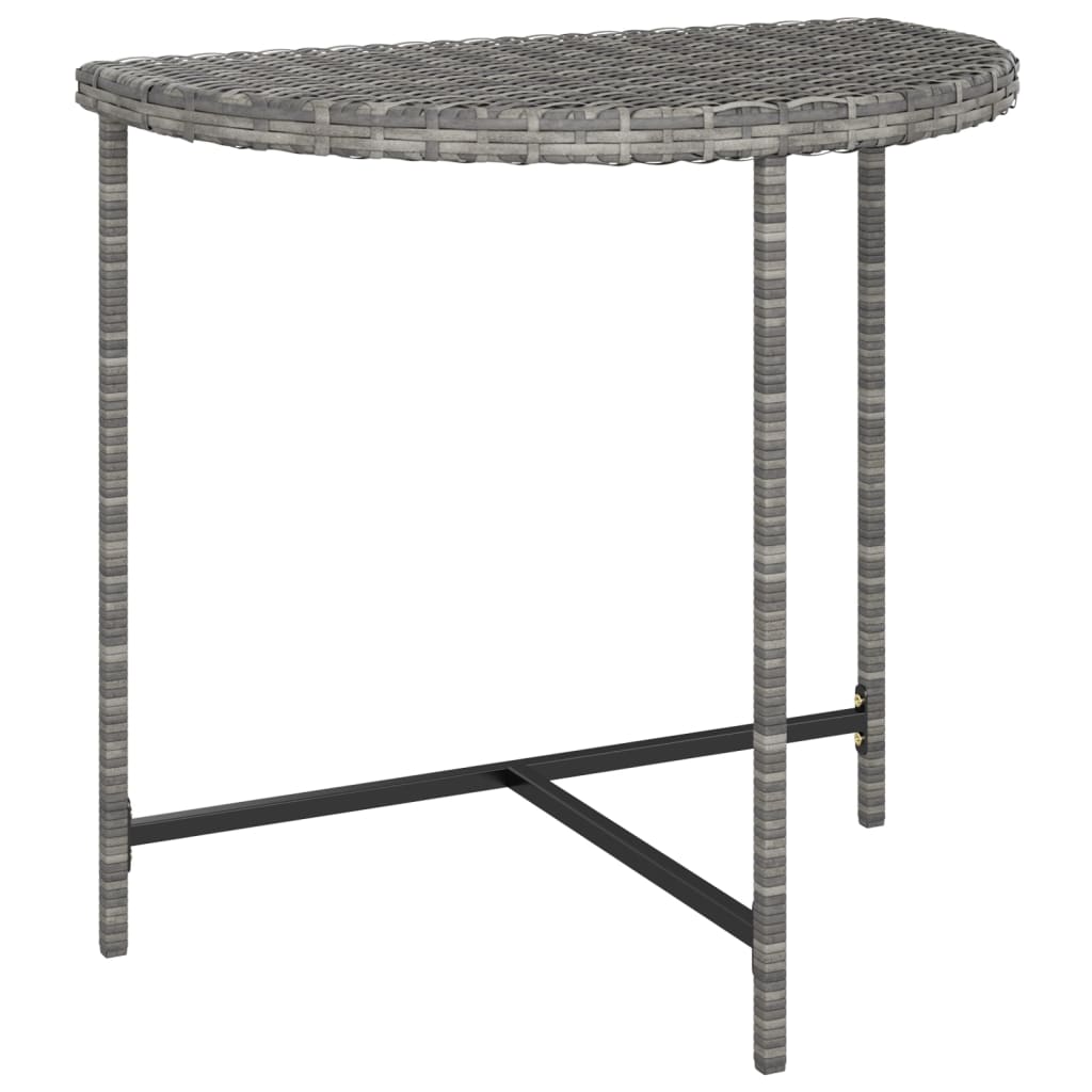 Garden Table Gray 80 X 50 X 75 Cm Poly Rattan