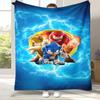 Retro S-Sonic Cartoon Game Flannel Blanket,Ultra Soft Warm Plush Throw for Home Bedroom Bed Sofa Cover Camping Picnic Gift