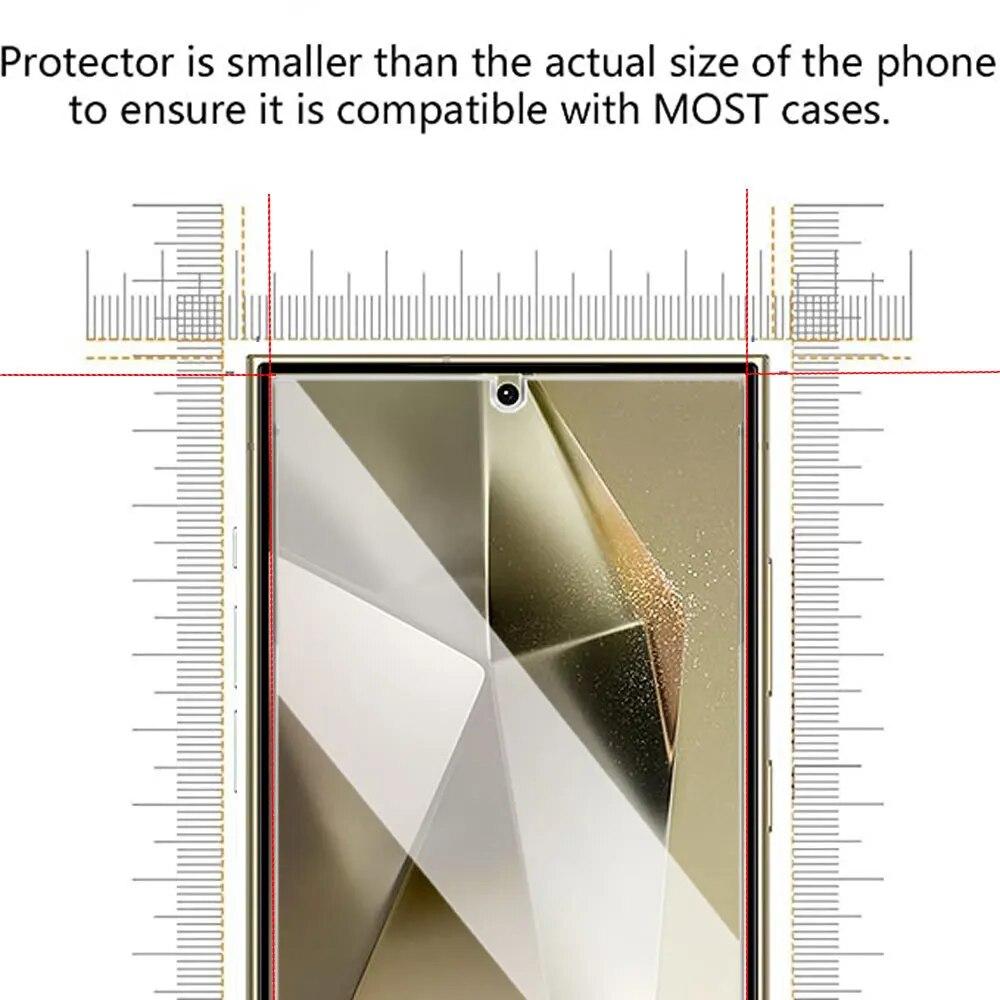 Ochranná fólie na displej 4ks pro Samsung Galaxy S24 Ultra S23 S22 S21 Plus HD Tvrzené sklo Ochranné fólie pro odemknutí otisků prstů