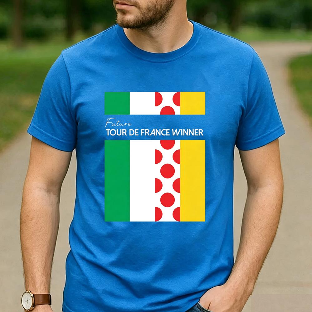 2026 Cyclist Fan Cotton T Shirt Future Tour De France Winner Ireland Flag Polka Dot Jersey Graphic Unisex Road Bike Sports Tee