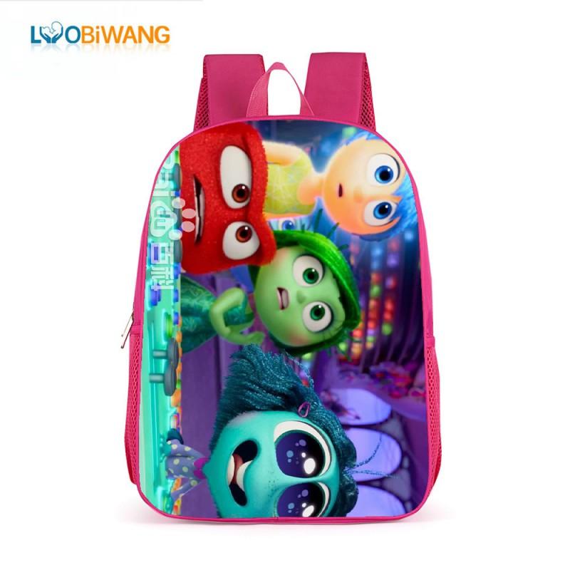 Inside Out 2 Kids School Backpack 17 Inch Oxford Fabric Bag Girls Boys Lightweight Anti-Theft Comfortable Student