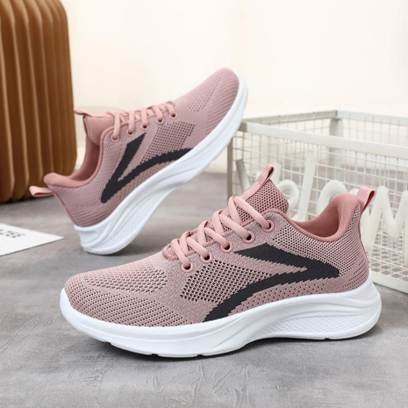 

Fashion Women Vulcanized Shoes Spring New Fashion Soft Sole Breathable Non Slip Mesh Casual Vulcanized Shoes for Women 41 розовый