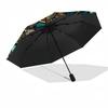 Prehistoric Glass pattern umbrella, portable and foldable design, 8 ribs, a casual accessory for Halloween, Christmas, and birthday gifts.