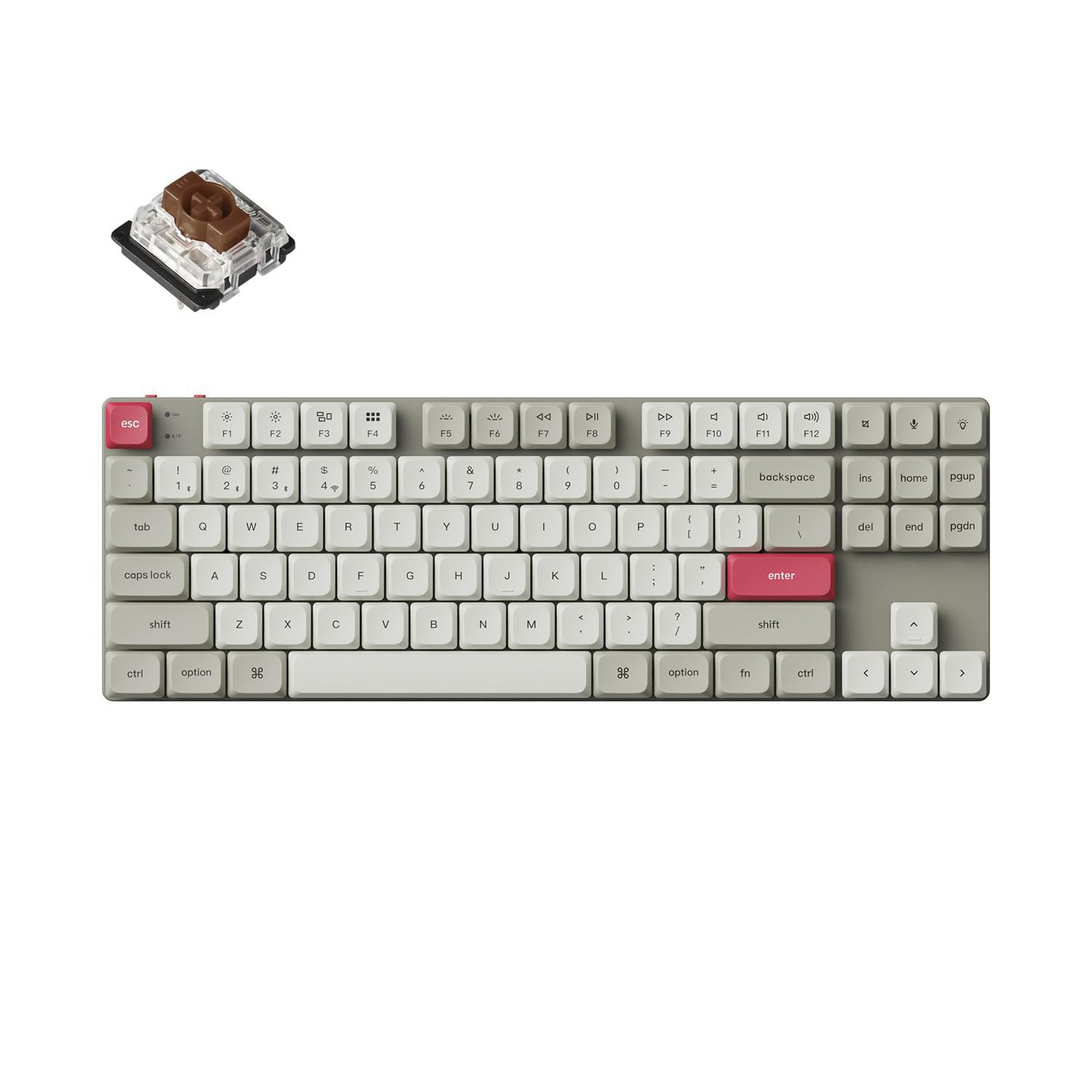 

Keychron K1 Max Retro Color QMK Wireless Custom Bluetooth and Wired QMK US White LED Gateron Mechanical PBT Compatible with Mac and Windows Gateron