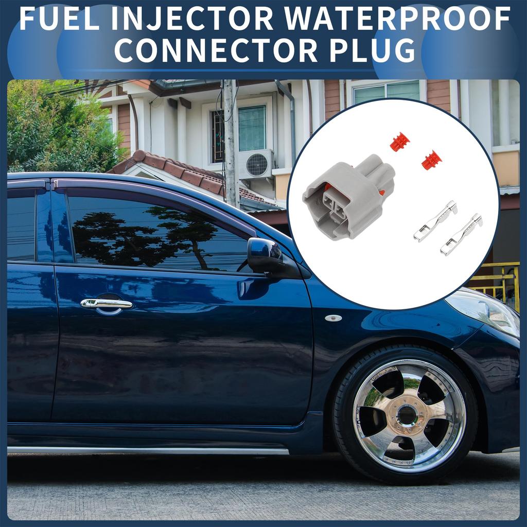 INFINAUTO 2 Pin Fuel Injector Waterproof Connector Plug 2mm Series