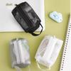 1Pc New Mini Transparent Mesh Storage Bag for Coins, Keys, and Lipstick with Zipper and Large Capacity