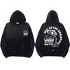 American Trendy Brand Represen Letter Printing Terry Pure Cotton Hooded Sweater Men's and Women's Tops Trendy