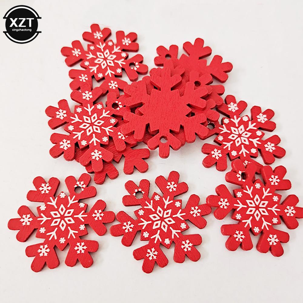 10PCs 5cm Wooden Christmas Ornaments Kids Toys For Chirstmas Tree Hanging Pendants Xmas DIY Decoration For Home Party New Year