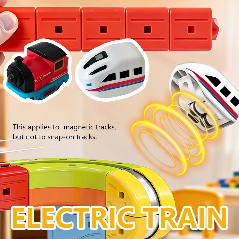 Versatile Magnetic Assembled Rail Car Front Toy Children's Educational Electric Track Car Toys Building Tracks Cube Rails Toys