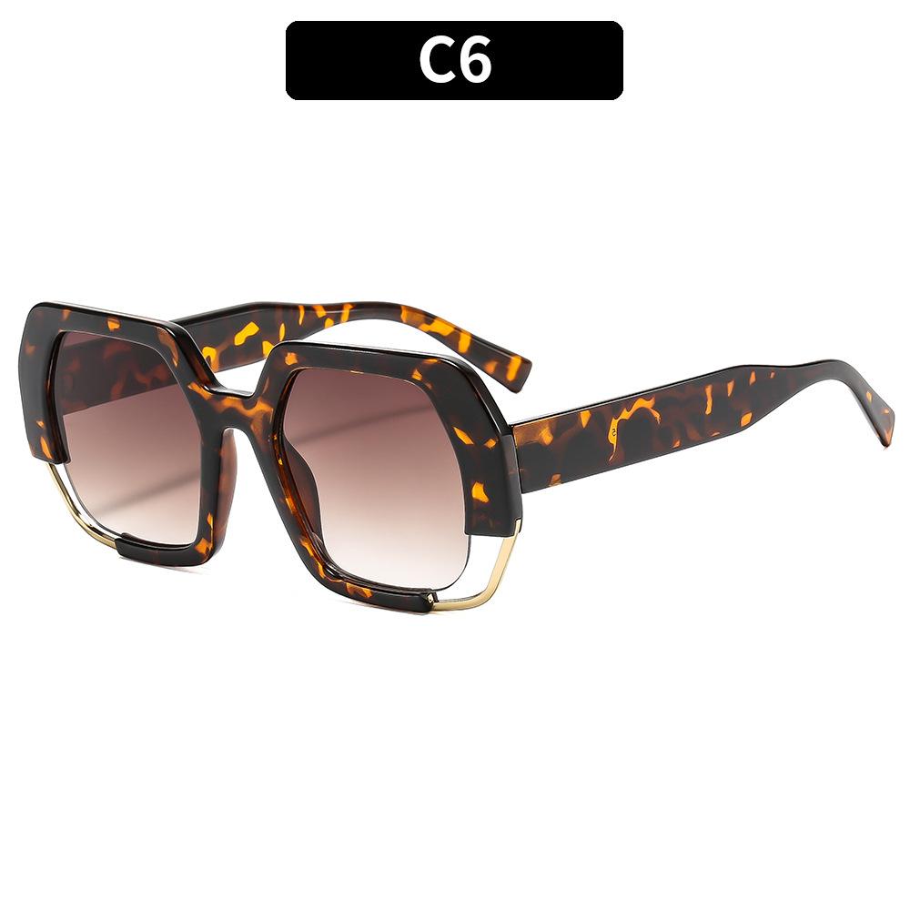 Women's sunglasses, men's and women's fashion square sunglasses, thick frame sunglasses
