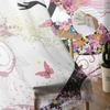 Cartoon Butterfly Flower Fairy Girl Pink White Chiffon Sheer Curtains Living Room Bedroom Decoration Window Voiles Tulle Curtain