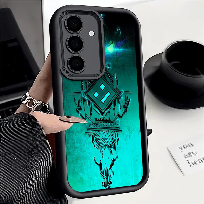 Phone Case for Samsung Galaxy A17 A16 A15 A14 A13 Geometry Dash Game A56 A36 A26 A55 A35 A25 A54 A34 A24 A53 A33 A23 A07 A06