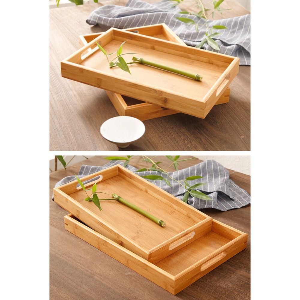 Household Storage Tray Bamboo Water Cup Plate Retro Tea Tray Dried Fruit